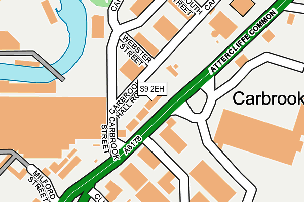 S9 2EH map - OS OpenMap – Local (Ordnance Survey)