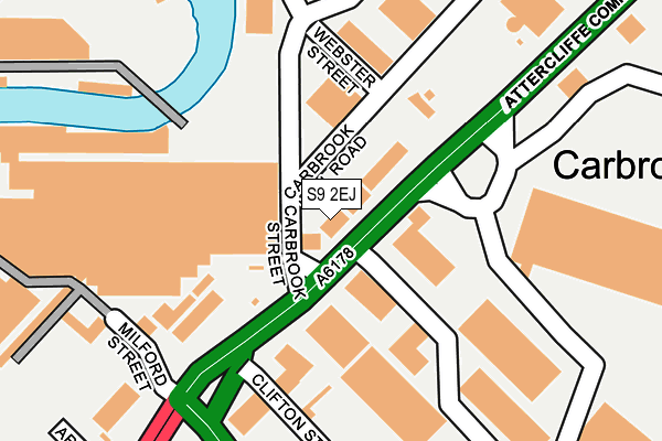 S9 2EJ map - OS OpenMap – Local (Ordnance Survey)