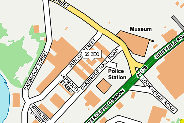 S9 2EQ map - OS OpenMap – Local (Ordnance Survey)