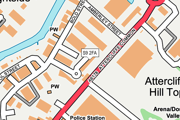 S9 2FA map - OS OpenMap – Local (Ordnance Survey)