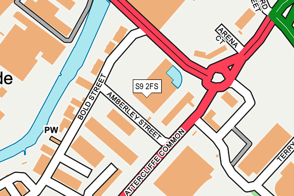 S9 2FS map - OS OpenMap – Local (Ordnance Survey)