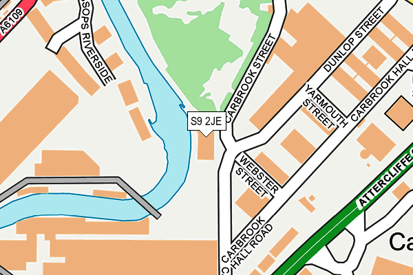 S9 2JE map - OS OpenMap – Local (Ordnance Survey)