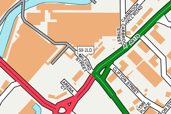 S9 2LD map - OS OpenMap – Local (Ordnance Survey)