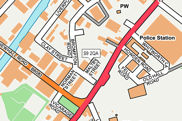 S9 2QA map - OS OpenMap – Local (Ordnance Survey)