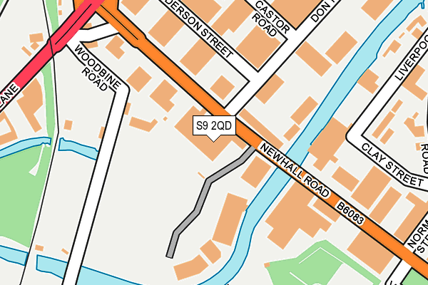 S9 2QD map - OS OpenMap – Local (Ordnance Survey)