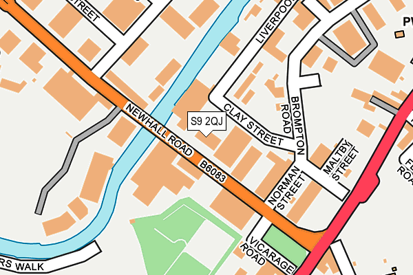 S9 2QJ map - OS OpenMap – Local (Ordnance Survey)