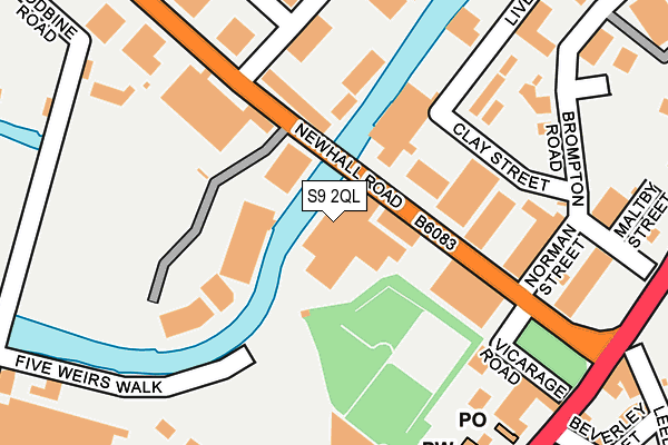 S9 2QL map - OS OpenMap – Local (Ordnance Survey)
