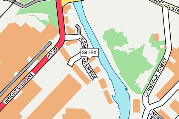 S9 2RX map - OS OpenMap – Local (Ordnance Survey)