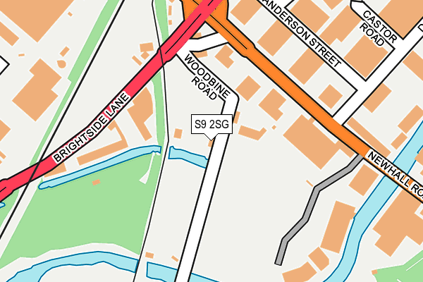 S9 2SG map - OS OpenMap – Local (Ordnance Survey)