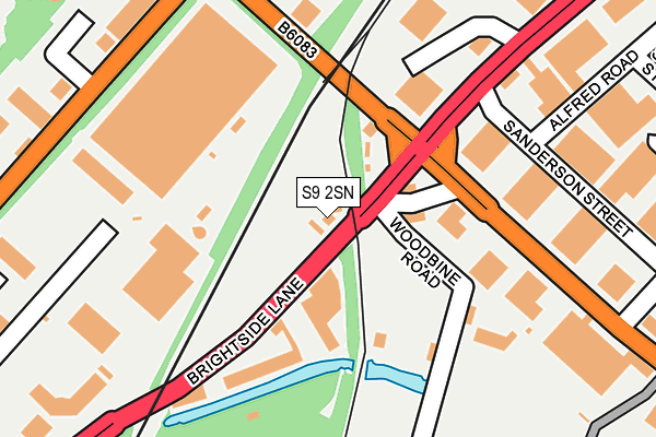 S9 2SN map - OS OpenMap – Local (Ordnance Survey)