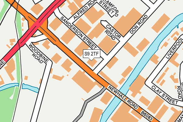 S9 2TF map - OS OpenMap – Local (Ordnance Survey)