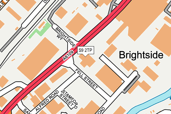 S9 2TP map - OS OpenMap – Local (Ordnance Survey)