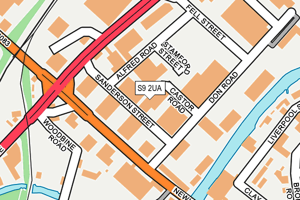 S9 2UA map - OS OpenMap – Local (Ordnance Survey)