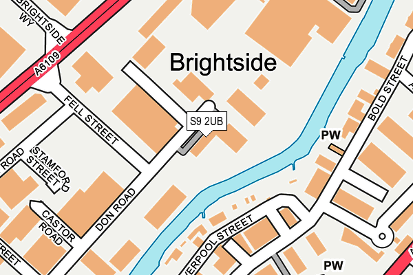 S9 2UB map - OS OpenMap – Local (Ordnance Survey)