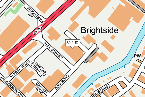 S9 2UD map - OS OpenMap – Local (Ordnance Survey)