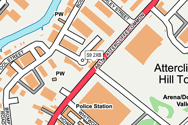 S9 2XB map - OS OpenMap – Local (Ordnance Survey)