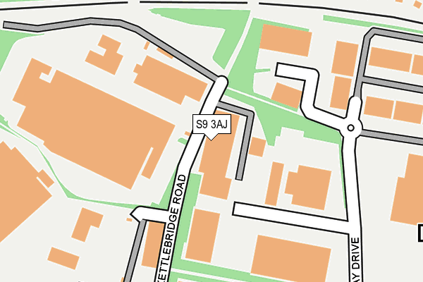 S9 3AJ map - OS OpenMap – Local (Ordnance Survey)