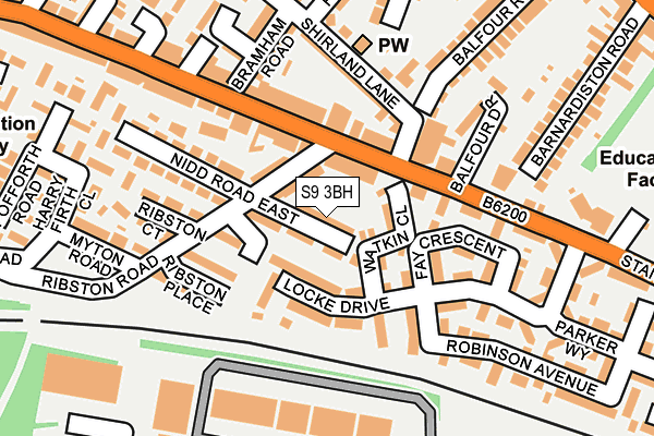 S9 3BH map - OS OpenMap – Local (Ordnance Survey)