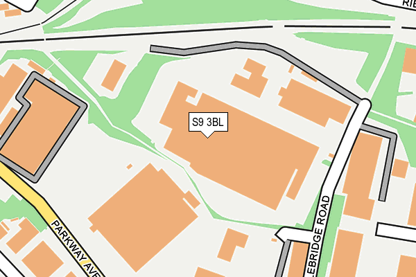 S9 3BL map - OS OpenMap – Local (Ordnance Survey)