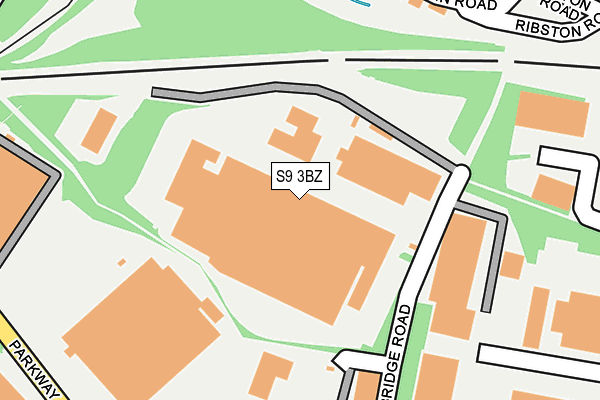 S9 3BZ map - OS OpenMap – Local (Ordnance Survey)