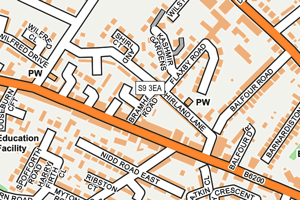 S9 3EA map - OS OpenMap – Local (Ordnance Survey)