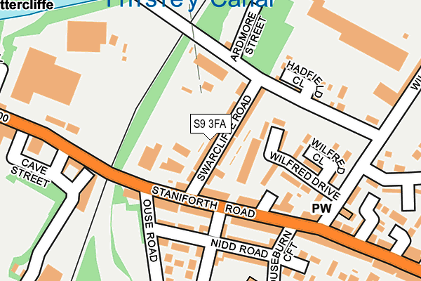 S9 3FA map - OS OpenMap – Local (Ordnance Survey)