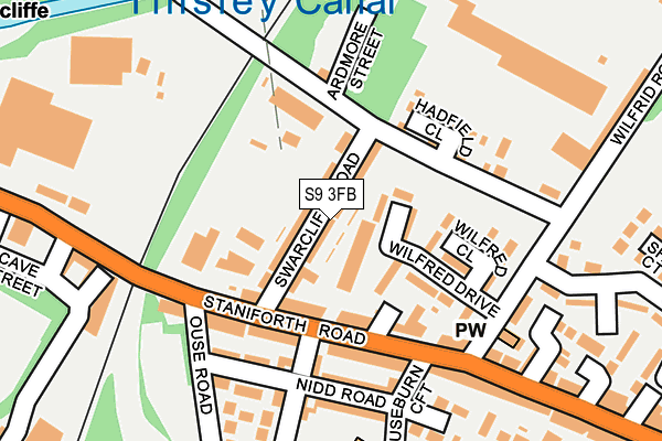 S9 3FB map - OS OpenMap – Local (Ordnance Survey)