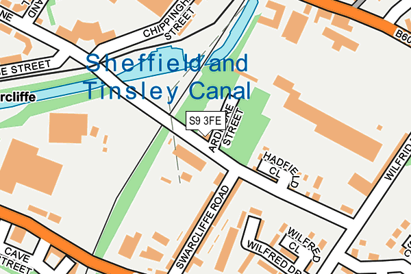 S9 3FE map - OS OpenMap – Local (Ordnance Survey)