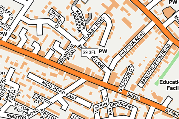 S9 3FL map - OS OpenMap – Local (Ordnance Survey)