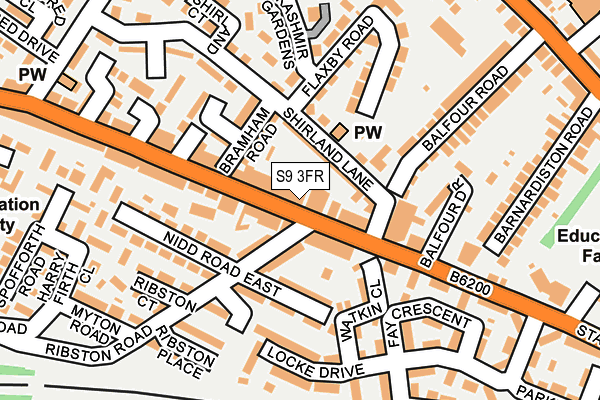 S9 3FR map - OS OpenMap – Local (Ordnance Survey)