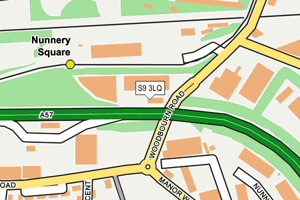 S9 3LQ map - OS OpenMap – Local (Ordnance Survey)