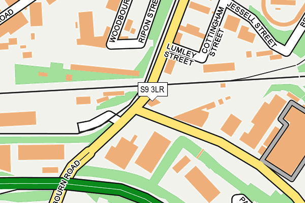 S9 3LR map - OS OpenMap – Local (Ordnance Survey)