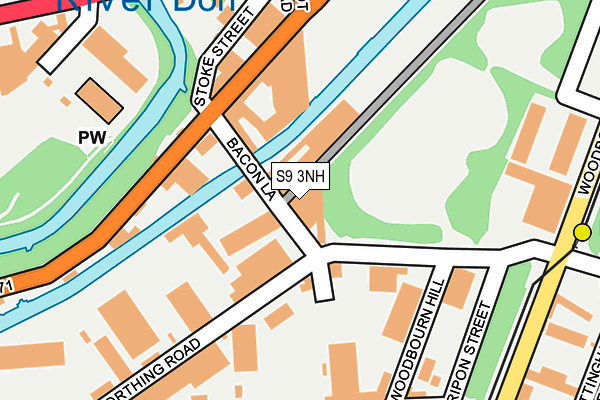 S9 3NH map - OS OpenMap – Local (Ordnance Survey)