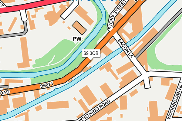 S9 3QB map - OS OpenMap – Local (Ordnance Survey)