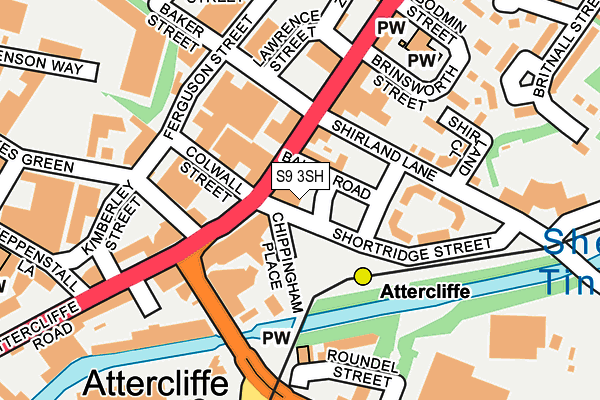 S9 3SH map - OS OpenMap – Local (Ordnance Survey)