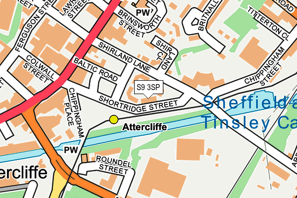 S9 3SP map - OS OpenMap – Local (Ordnance Survey)