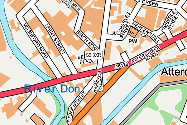 S9 3XR map - OS OpenMap – Local (Ordnance Survey)