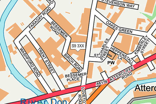 S9 3XX map - OS OpenMap – Local (Ordnance Survey)