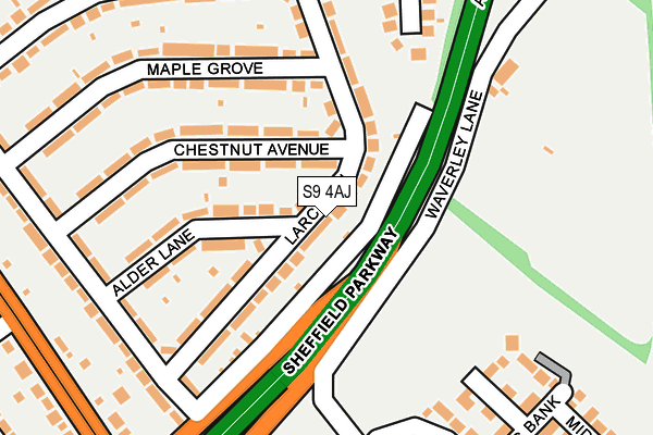 S9 4AJ map - OS OpenMap – Local (Ordnance Survey)