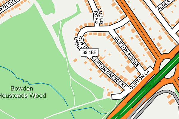 S9 4BE map - OS OpenMap – Local (Ordnance Survey)