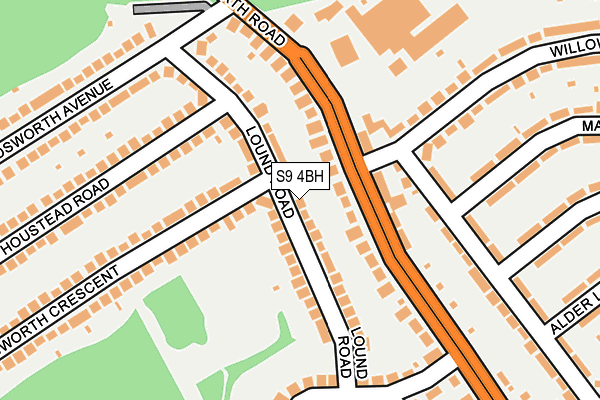 S9 4BH map - OS OpenMap – Local (Ordnance Survey)