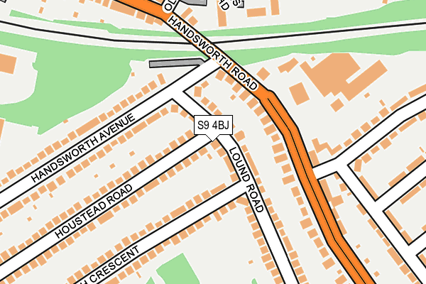 S9 4BJ map - OS OpenMap – Local (Ordnance Survey)