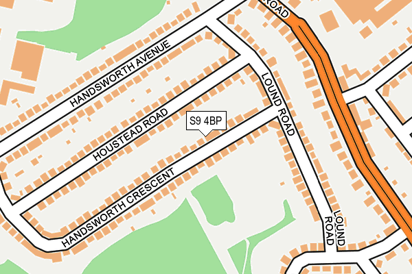 S9 4BP map - OS OpenMap – Local (Ordnance Survey)