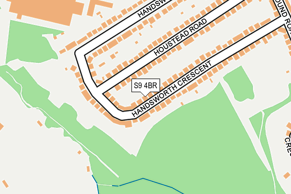 S9 4BR map - OS OpenMap – Local (Ordnance Survey)