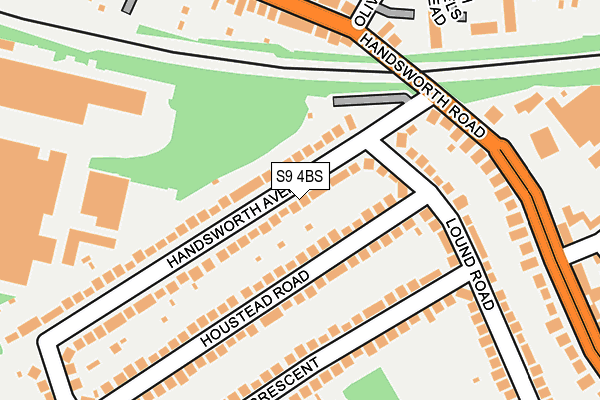 S9 4BS map - OS OpenMap – Local (Ordnance Survey)