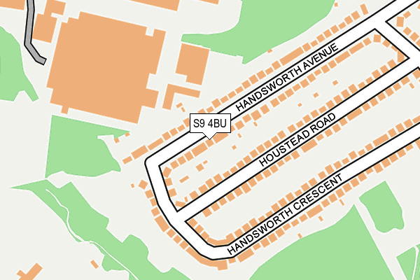 S9 4BU map - OS OpenMap – Local (Ordnance Survey)