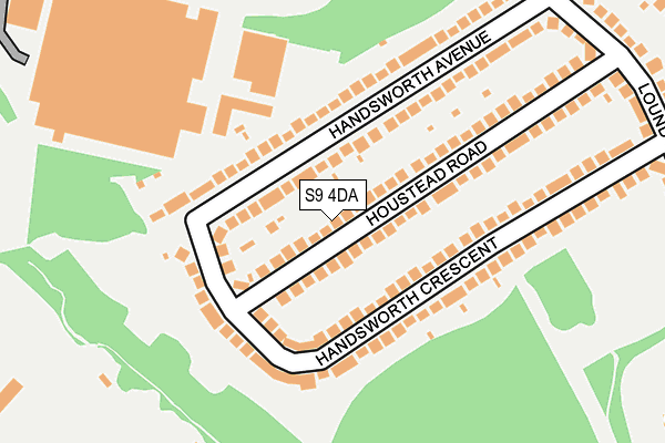 S9 4DA map - OS OpenMap – Local (Ordnance Survey)
