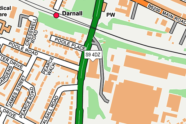 S9 4DZ map - OS OpenMap – Local (Ordnance Survey)