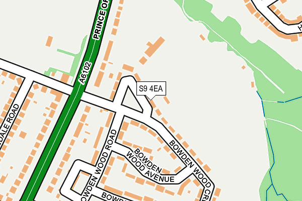 S9 4EA map - OS OpenMap – Local (Ordnance Survey)