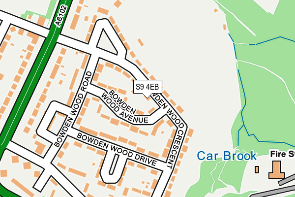 S9 4EB map - OS OpenMap – Local (Ordnance Survey)